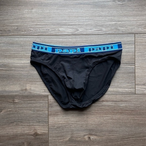 Premium Microfiber Briefs | Papi Low Rise Microfiber Briefs in Black (Small) - Picture 1 of 8